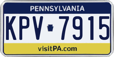 PA license plate KPV7915