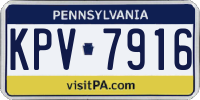 PA license plate KPV7916