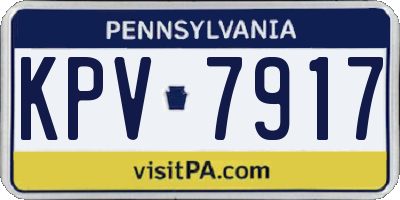 PA license plate KPV7917