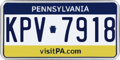 PA license plate KPV7918