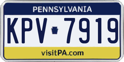 PA license plate KPV7919