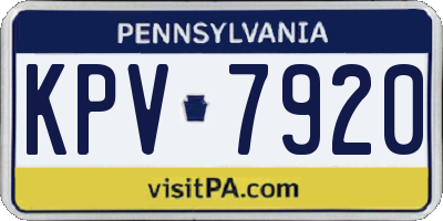 PA license plate KPV7920