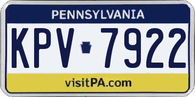 PA license plate KPV7922
