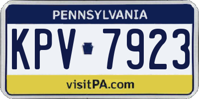 PA license plate KPV7923