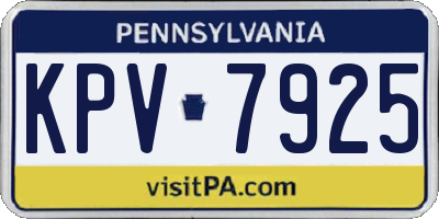PA license plate KPV7925