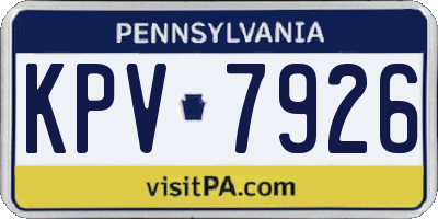 PA license plate KPV7926