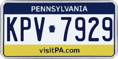 PA license plate KPV7929