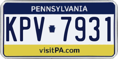 PA license plate KPV7931