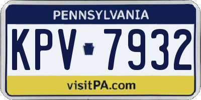 PA license plate KPV7932