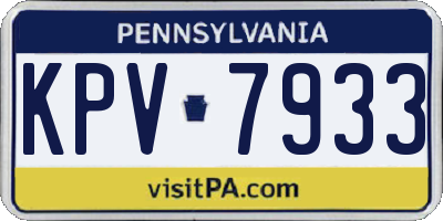PA license plate KPV7933