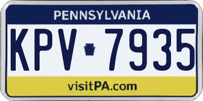 PA license plate KPV7935