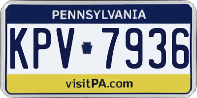 PA license plate KPV7936