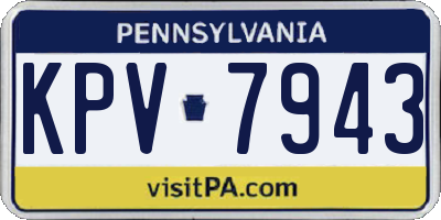 PA license plate KPV7943