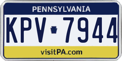 PA license plate KPV7944