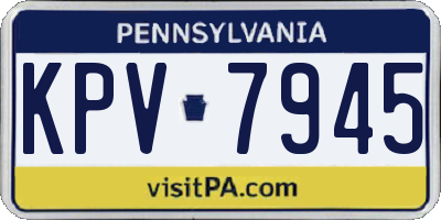 PA license plate KPV7945