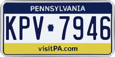 PA license plate KPV7946