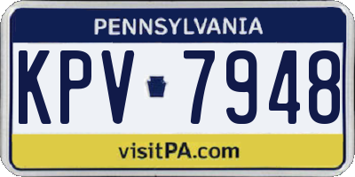 PA license plate KPV7948