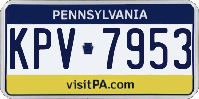 PA license plate KPV7953