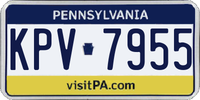 PA license plate KPV7955