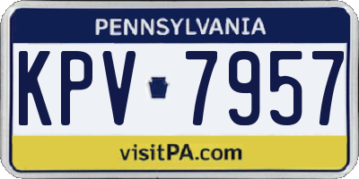 PA license plate KPV7957