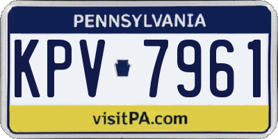 PA license plate KPV7961