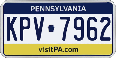 PA license plate KPV7962