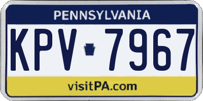 PA license plate KPV7967