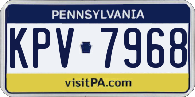 PA license plate KPV7968