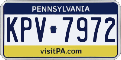PA license plate KPV7972