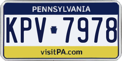 PA license plate KPV7978