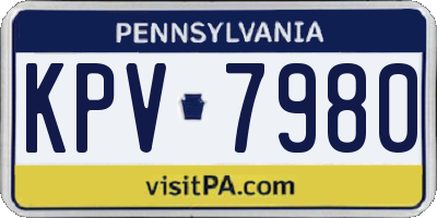 PA license plate KPV7980