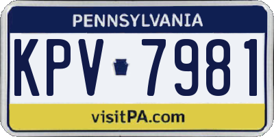PA license plate KPV7981