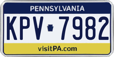 PA license plate KPV7982