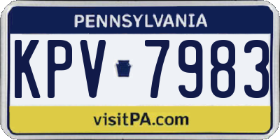 PA license plate KPV7983