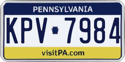 PA license plate KPV7984