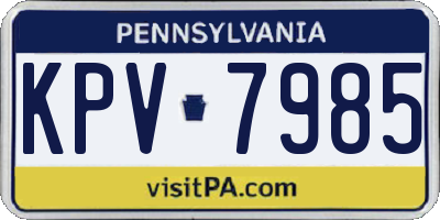 PA license plate KPV7985