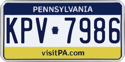 PA license plate KPV7986