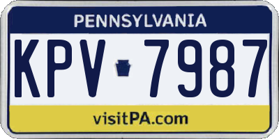 PA license plate KPV7987