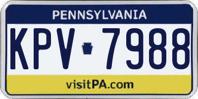 PA license plate KPV7988