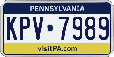 PA license plate KPV7989