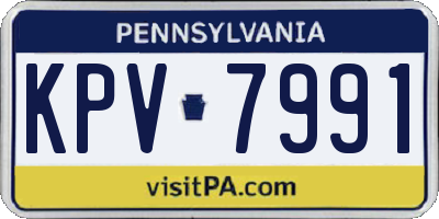PA license plate KPV7991