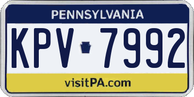 PA license plate KPV7992