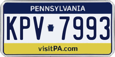 PA license plate KPV7993