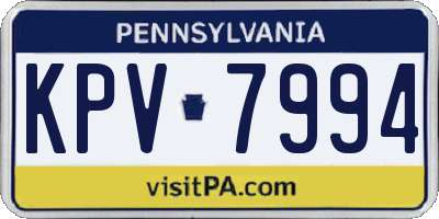PA license plate KPV7994