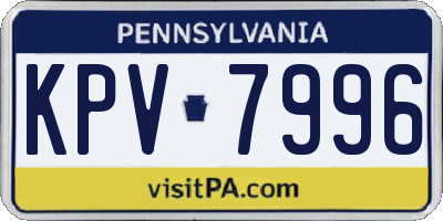 PA license plate KPV7996
