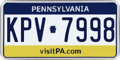 PA license plate KPV7998
