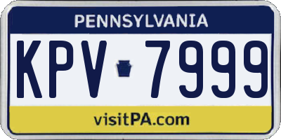 PA license plate KPV7999