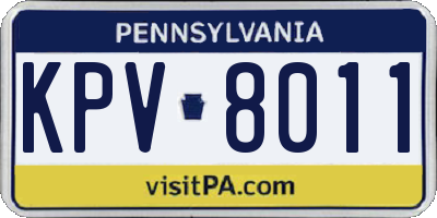 PA license plate KPV8011