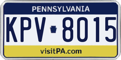 PA license plate KPV8015
