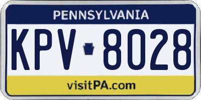 PA license plate KPV8028
